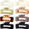 Neutral Tone Matte & Glossy Open-Square Hair Claw Clips