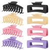 Matte Solid Color Claw & Rectangular Hair Clip Set