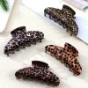 Large Leopard Print Glossy Hair Claw Clips