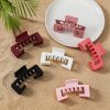 Matte Solid Color Open-Square Hair Claw Clips