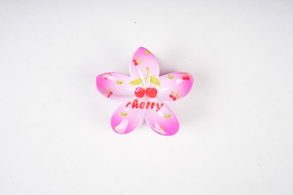 Cherry Print Plumeria Flower Hair Claw Clips