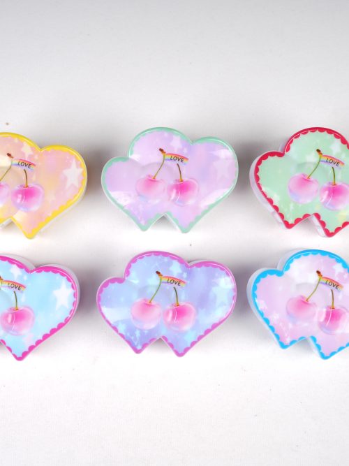 Pastel Cherry Print Cloud Hair Claw Clips