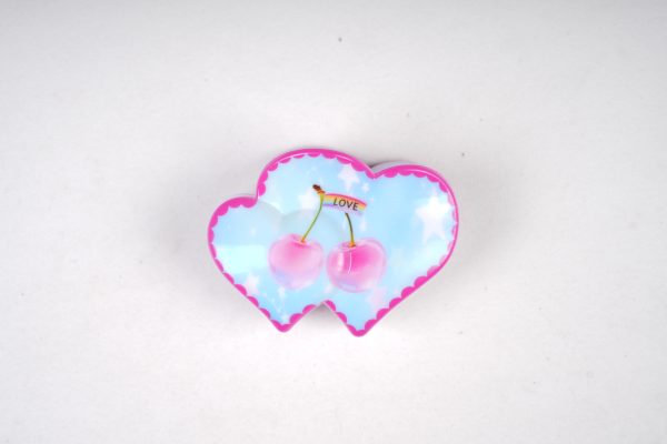 Pastel Cherry Print Cloud Hair Claw Clips