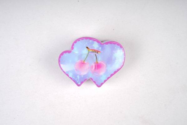 Pastel Cherry Print Cloud Hair Claw Clips