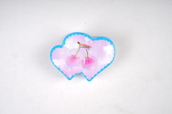 Pastel Cherry Print Cloud Hair Claw Clips