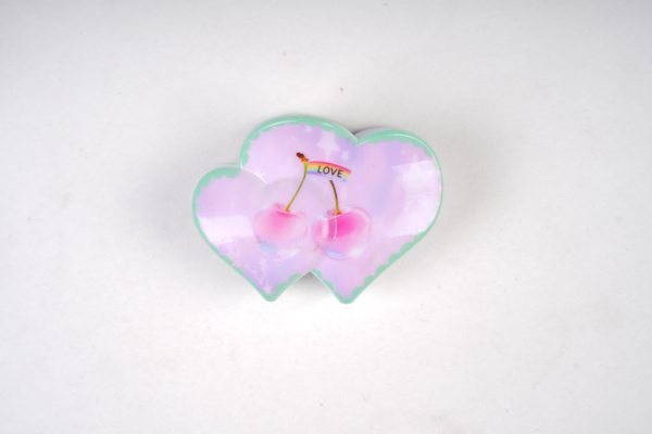 Pastel Cherry Print Cloud Hair Claw Clips
