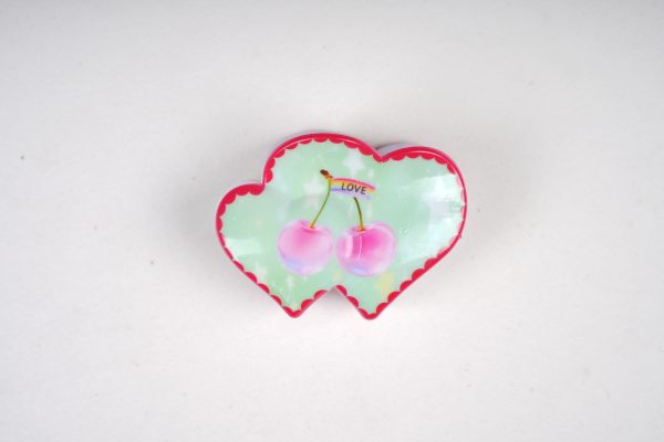 Pastel Cherry Print Cloud Hair Claw Clips