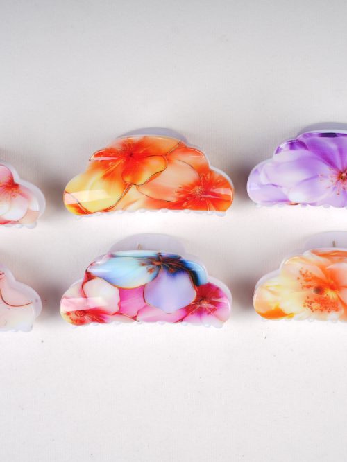 Glossy Floral Cloud Hair Claw Clips