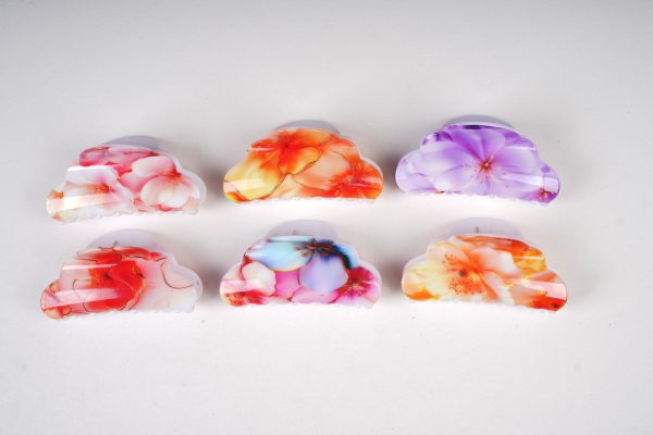 Glossy Floral Cloud Hair Claw Clips