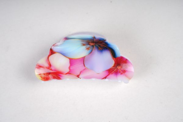 Glossy Floral Cloud Hair Claw Clips