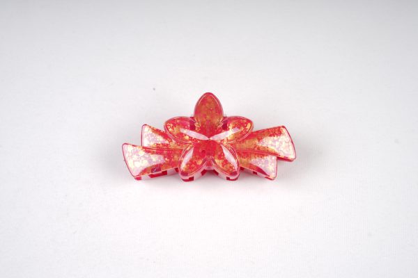Gradient Plumeria Flower Hair Claw Clips