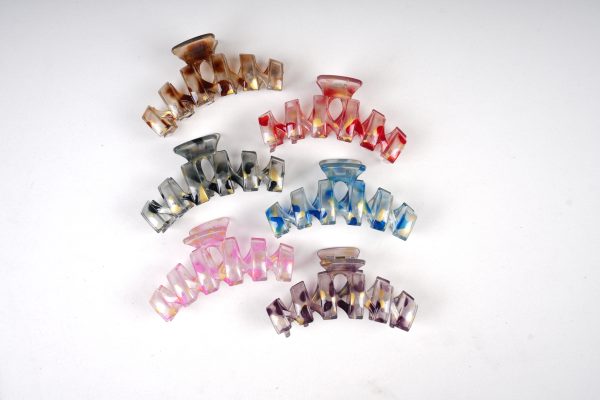 Marble Gold Foil Wave Hair Claw Clips