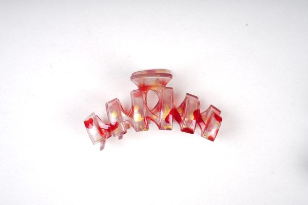 Marble Gold Foil Wave Hair Claw Clips
