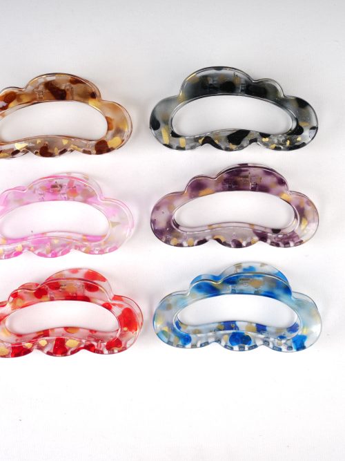 Cloud-Shaped Gold Foil Transparent Hair Claw Clips