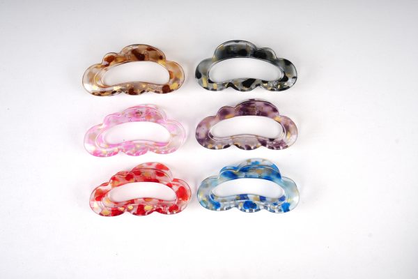 Cloud-Shaped Gold Foil Transparent Hair Claw Clips