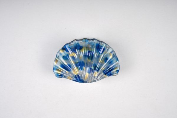 Translucent Shell-Shaped Gold Foil Hair Claw Clips