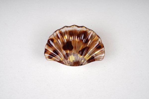 Translucent Shell-Shaped Gold Foil Hair Claw Clips