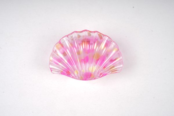 Translucent Shell-Shaped Gold Foil Hair Claw Clips
