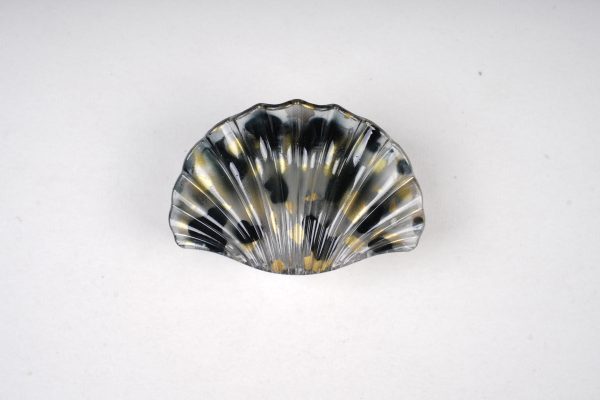 Translucent Shell-Shaped Gold Foil Hair Claw Clips