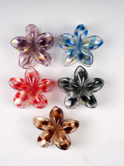 Translucent Shell-Shaped Gold Foil Hair Claw Clips