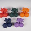 Matte Cherry & Flower Shaped Hair Claw Clips