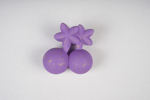 Matte Cherry & Flower Shaped Hair Claw Clips