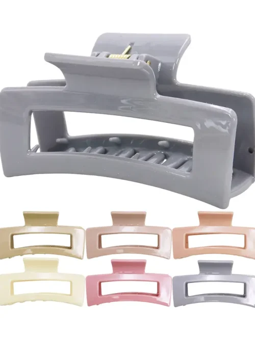 Soft Neutrals Glossy Rectangular Hair Claw Clip
