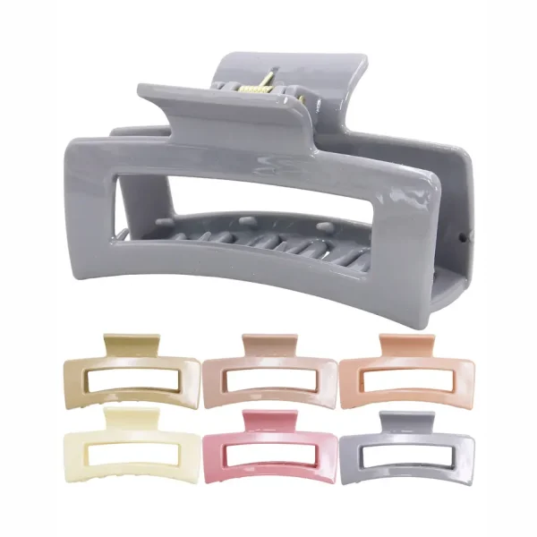 Soft Neutrals Glossy Rectangular Hair Claw Clip