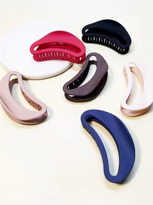 Matte Color Half Moon Shape Hair Claw Clip