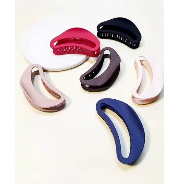 Matte Color Half Moon Shape Hair Claw Clip