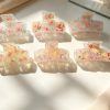 Watercolor Floral Transparent Hair Claw Clips