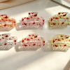 Plaid & Cherry Print Transparent Hair Claw Clips
