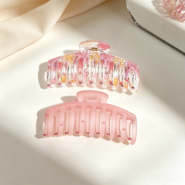 Pastel Pink Large Jaw Hair Claw Clips