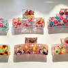 Watercolor Floral Transparent Hair Claw Clips