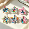Cute Stitch Print Flower Hair Claw Clips
