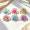 Watercolor Peacock Shell Hair Claw Clip