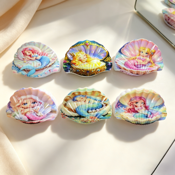 Dreamy Mermaid Shell Hair Claw Clips
