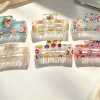 Transparent Floral Print Rectangle Hair Claw Clips