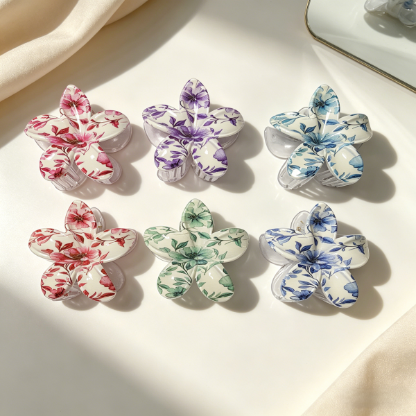 Delicate Watercolor Floral Plumeria Claws