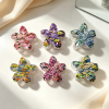 Dark Floral Plumeria Hair Claw Clips