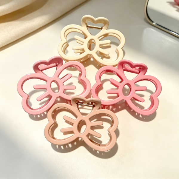 Pastel Hollow Flower Hair Claw Clips