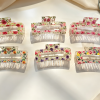 Transparent Rose Floral Print Rectangle Hair Claws