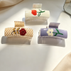 Minimalist Floral & Polka Dot Print Hair Claws