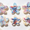 Sporty Stitch Print Plumeria Hair Claw Clips