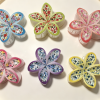 Two-Tone Floral Plumeria Hair Claw Clips
