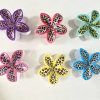 Colorful Leopard Print Plumeria Hair Claws