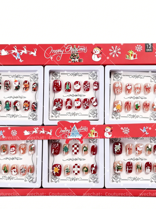 Premium Press-on Nails Christmas red